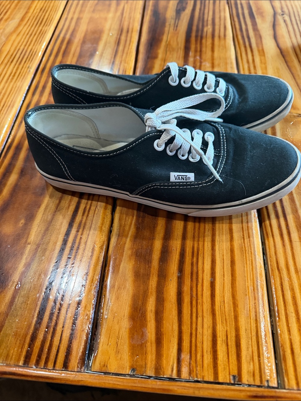 Vans Black Canvas Low-Top Sneakers with White Laces